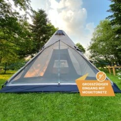 Skandika Tipi Kotona Air Opblaasbare Tent – Opblaasbare Tenten - 4 Persoons Tipi Tent – Tenten - Campingtent – Ingenaaide Tentvloer – Muggengaas – 260 Cm Stahoogte – 490 X 370 X 260 (L X B X H) – Outdoor, Camping, Tuin – Luchttent - Kamperen - Beige -Kampeer Verkoop 1200x1200 148