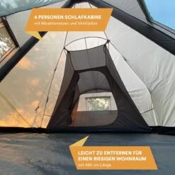 Skandika Tipi Kotona Air Opblaasbare Tent – Opblaasbare Tenten - 4 Persoons Tipi Tent – Tenten - Campingtent – Ingenaaide Tentvloer – Muggengaas – 260 Cm Stahoogte – 490 X 370 X 260 (L X B X H) – Outdoor, Camping, Tuin – Luchttent - Kamperen - Beige -Kampeer Verkoop 1200x1200 149