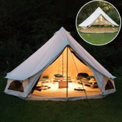 Skandika Tipii 400 Canvas Tent – Tipi-tenten – 8 Persoons Familietent - Campingtent – Muggengaas – 250 Cm Stahoogte – 400 Cm Diameter – 4000 Mm Waterkolom – Indische Tent, Partytent, Festivaltent – Outdoor, Camping, Tuin – Kamperen – Wit -Kampeer Verkoop 1200x1200 190