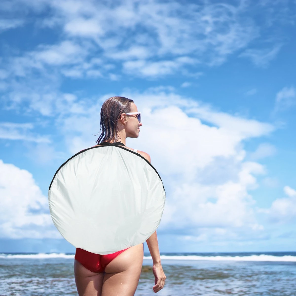Relaxdays Strandtent Pop-up - Omkleedtent - 145x180 Cm - 2-3 Personen - Beachtent -compact - Oranje 4 Relaxdays Strandtent Pop-up - Omkleedtent - 145x180 Cm - 2-3 Personen - Beachtent -compact - Oranje - Image 4