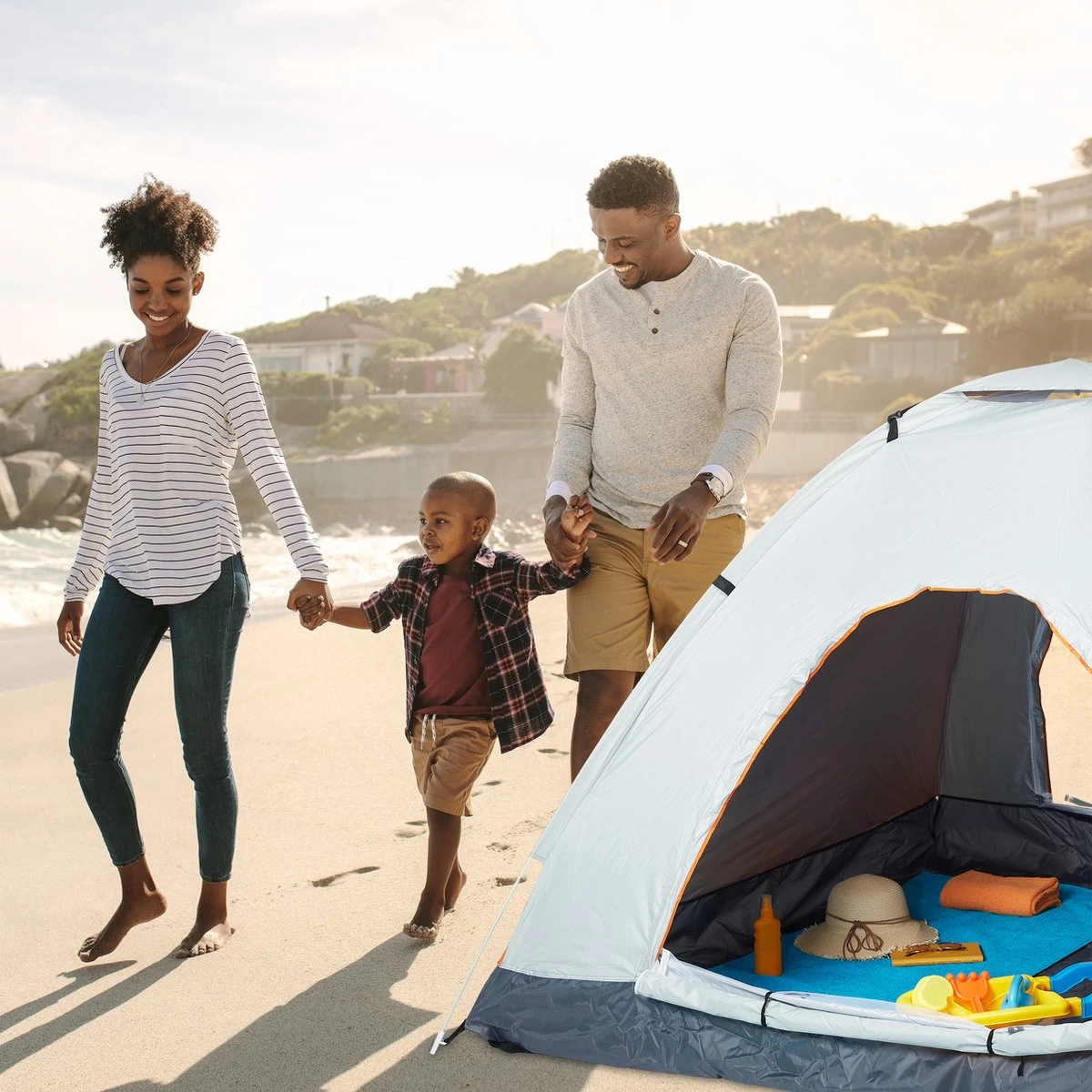 Relaxdays Strandtent Pop-up - Omkleedtent - 145x180 Cm - 2-3 Personen - Beachtent -compact - Oranje 10 Relaxdays Strandtent Pop-up - Omkleedtent - 145x180 Cm - 2-3 Personen - Beachtent -compact - Oranje - Image 10