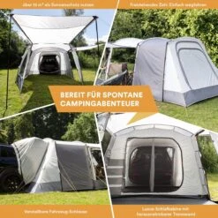 Skandika Pitea XL UP Tent – Koepeltenten - Autotent – 4 Persoons Campingtent Voor SUV, Caddy, Auto, CUV – Vrijstaand – Met/zonder Slaapcabine – Max. Stahoogte 200 Cm – Waterdicht Met 3000mm Waterkolom - 515 X 300 X 200 Cm (LxBxH) – Kamperen - Grijs -Kampeer Verkoop 1200x1200 209