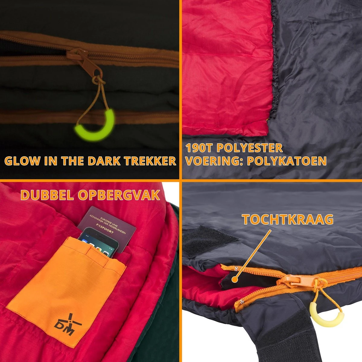 Dutch Mountains Slaapzak Tholen - 200 X 80cm - Aanritsbaar - Slechts 1140 Gram – Polyester - Tochtstrip En Compressiehoes 4 Dutch Mountains Slaapzak Tholen - 200 X 80cm - Aanritsbaar - Slechts 1140 Gram – Polyester - Tochtstrip En Compressiehoes - Image 4