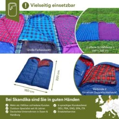 Skandika Dundee Flannel-R Slaapzak – Slaapzakken – Slaapzakken Volwassen - Maat M – Unisex - Katoen, Luxe Kwaliteit, Dubbele Slaapzak, 3 Seizoenen, Tot -20°C - 220 X 80 Cm - Outdoor Kampeerslaapzak – Ritssluiting Rechts - Grijs/geel -Kampeer Verkoop 1200x1200 340