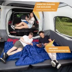 Skandika Pitea XL CROSS Tent – Koepeltenten - Autotent – Campingtent Voor SUV, Caddy, Auto, CUV - Voor Max. 4 Personen – Vrijstaand – Met/zonder Slaapcabine – Max. Stahoogte 230 Cm – 3000mm Waterkolom - 475 X 290 X 230 Cm (LxBxH) – Kamperen - Grijs -Kampeer Verkoop 1200x1200 38