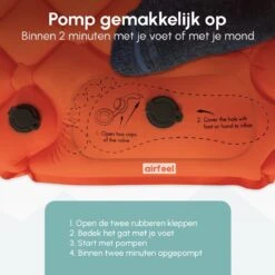 AirFeel Lichtgewicht Opsblaasbaar Slaapmatje - Ingebouwde Pomp En Kussen - 196 X 60 X 6 Cm - Orange 8 AirFeel Lichtgewicht Opsblaasbaar Slaapmatje - Ingebouwde Pomp En Kussen - 196 X 60 X 6 Cm - Orange -Kampeer Verkoop 1200x1200 403