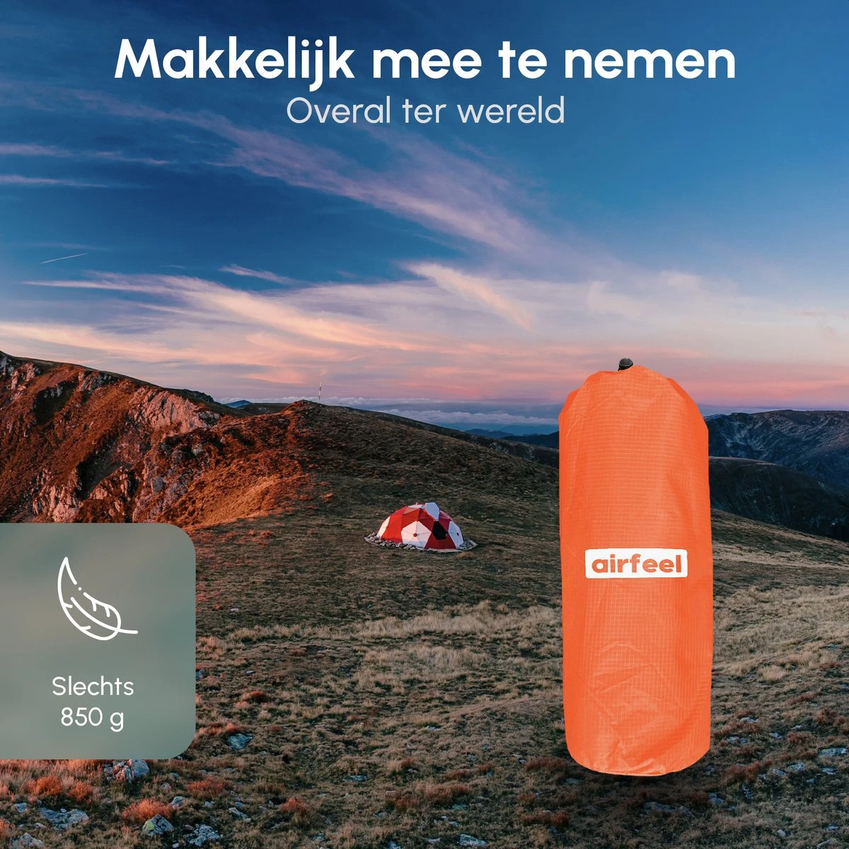 AirFeel Lichtgewicht Opsblaasbaar Slaapmatje - Ingebouwde Pomp En Kussen - 196 X 60 X 6 Cm - Orange 6 AirFeel Lichtgewicht Opsblaasbaar Slaapmatje - Ingebouwde Pomp En Kussen - 196 X 60 X 6 Cm - Orange - Image 6