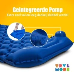 TRVLMORE Slaapmat - Zelfopblazend - 1 Persoons - Ingebouwde Pomp En Kussen - Blauw 15 TRVLMORE Slaapmat - Zelfopblazend - 1 Persoons - Ingebouwde Pomp En Kussen - Blauw -Kampeer Verkoop 1200x1200 417