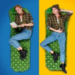 TRVLMORE Slaapmat - Zelfopblazend - 1 Persoons - Ingebouwde Pomp En Kussen - Groen -Kampeer Verkoop 1200x1200 427