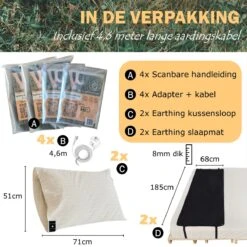 Earthle Volledige Earthing Tweepersoons Aardingsset - 2x Slaapmat + 2x Kussensloop - Aardingsmat - Aarden - Earthing Mat - Aarding - Grounding Mat - Kussensloop - Aardingskussensloop - Combo Deal -Kampeer Verkoop 1200x1200 458