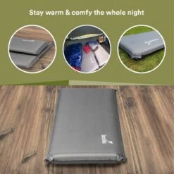 Skandika Easy Single Zelfopblaasbaar Slaapmat – Slaapmat – Slaapmat Zelfopblazend – Logeerbed – Polyester, PVC - Premium Zelfopblazend Luchtbed, Antislip-materiaal, Ideaal Voor Camping – Outdoor, Camping – Kamperen – 196 X 60 X 10 Cm – 3.2kg - Grijs -Kampeer Verkoop 1200x1200 467