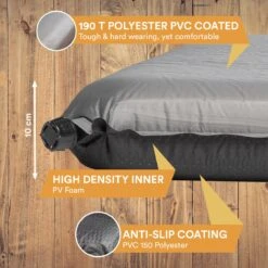 Skandika Easy Single Zelfopblaasbaar Slaapmat – Slaapmat – Slaapmat Zelfopblazend – Logeerbed – Polyester, PVC - Premium Zelfopblazend Luchtbed, Antislip-materiaal, Ideaal Voor Camping – Outdoor, Camping – Kamperen – 196 X 60 X 10 Cm – 3.2kg - Grijs -Kampeer Verkoop 1200x1200 470