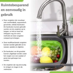 Buxibo - 3-Delige Keuken Vergiet Set Inklapbaar Groen/Grijs -Kampeer Verkoop 1200x1200 510