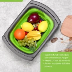 Buxibo - 3-Delige Keuken Vergiet Set Inklapbaar Groen/Grijs -Kampeer Verkoop 1200x1200 515