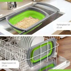 Buxibo - 3-Delige Keuken Vergiet Set Inklapbaar Groen/Grijs -Kampeer Verkoop 1200x1200 520