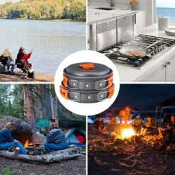 Camping Outdoor Kookset 13-delig Camping Servies En Pannen Pannenset Keukengerei - BPA-vrij & Geen Giftige Stoffen - Opvouwbaar & Licht - Ideaal Voor Reizen, Festival, Wandelen -Kampeer Verkoop 1200x1200 532