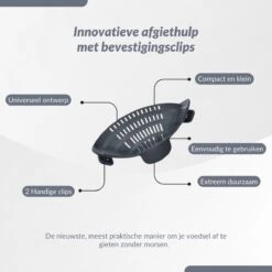 SensaHome- Siliconen Vergiet - Keuken Afgietdeksel - Afgiethulp - Siliconen - BPA Vrij - Grijs -Kampeer Verkoop 1200x1200 549