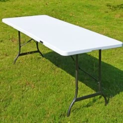 Casaria Tuintafel Opvouwbaar – Met Draaggreep 220x70 Cm – Wit -Kampeer Verkoop 1200x1200 626