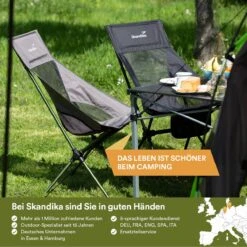 Skandika Campingstoel Compact – Campingstoelen - Campingstoel Tot 150 Kg Belastbaar - Kampeerstoel, Visstoel, Kleine Pakmaat, Opvouwbaar, Stabiel, Licht, Comfortabel Gepolsterd – Draagtas Meegeleverd - Vouwstoel – Zwart -Kampeer Verkoop 1200x1200 647