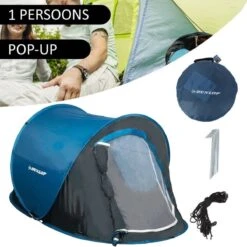Dunlop Pop Up Tent 220 X 120 X 90 Cm - Grijs/ Blauw - 1 Persoons 14 Dunlop Pop Up Tent 220 X 120 X 90 Cm - Grijs/ Blauw - 1 Persoons -Kampeer Verkoop 1200x1200 66