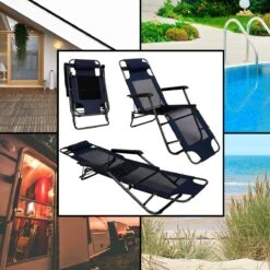 Ligstoel 180x60cm - Opvouwbaar Campingstoel Ligbed Strandstoel Tuinstoel Vouwligstoel Blauw -Kampeer Verkoop 1200x1200 682