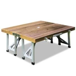 Merkloos Deuba Picknicktafel Campingtafel - Opvouwbaar Voor 4 Personen - Hout En Aluminium -Kampeer Verkoop 1200x1200 804