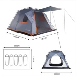 Where Tomorrow Gezinstent Met Zonnendak 300X395X200 Cm- Grijs - 5 Persoons -Kampeer Verkoop 1200x1200 89