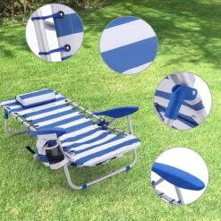 Naqsh Store Strandstoel Met Hoofdkussen, Aluminium, Draagbare Vouwstoel, Campingstoel, Opvouwbaar En Verstelbaar, Zoals Een Rugzak Draagbaar, Buitenstoel, Blauw En Wit Gestreept GCB62BU 17 Naqsh Store Strandstoel Met Hoofdkussen, Aluminium, Draagbare Vouwstoel, Campingstoel, Opvouwbaar En Verstelbaar, Zoals Een Rugzak Draagbaar, Buitenstoel, Blauw En Wit Gestreept GCB62BU -Kampeer Verkoop 1200x1200 900