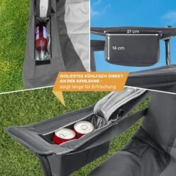 Skandika Relax Comfort Campingstoel - Campingstoel Opvouwbaar - Comfortabele Klapstoel Met Drinkhouder En Koelvak, Tot Max. 160 Kg, Opvouwbaar, Lichtgewicht | Vouwstoel Voor Kamperen, Camping, Festival, Vissen – Grijs -Kampeer Verkoop 1200x1200 919