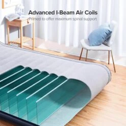 Sable Luxe Queen Size 2 Persoons Luchtmatras Met Ingebouwd Kussen, Opblaasbaar Luchtbed Met Ingebouwde Elektrische Pomp Voor Kamperen, Reizen Of Overnachtende Gasten Of Festival -Kampeer Verkoop 1200x1200 966