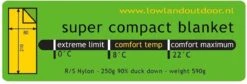 LOWLAND OUTDOOR® Donzen Slaapzak - Super Compact Blanket - 210 X 80 Cm - 590gr +8°C -Kampeer Verkoop 1200x406
