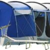 Skandika Montana 8 Tent – Tunneltenten – 8 Persoons Tent – Campingtent – 200 Cm Stahoogte – 2-4 Slaapcabines - Muggengaas – Familietent – 4 Ingangen – 700 X 310 X 200 Cm (L X B X H) - 5000 Mm Waterkolom – Outdoor, Camping – Kamperen – Blauw -Kampeer Verkoop 1200x444