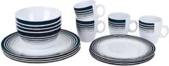 Bo-Camp - Servies - Classic - 16-Delig - Wit/Navy -Kampeer Verkoop 1200x466 2