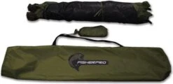 FisherPro Karpertent Met Stormcover – Vistent – Tent - Bescherming Tegen Zon En Wind – 100% Waterdichte Stormhoes – Met Handige Meeneemtas – Ook Geschikt Als Strandtent Of Festivaltent – Extra Veiligheid En Warmte Door Stormcover -Kampeer Verkoop 1200x582 1