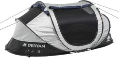 Deryan Cocoon Pop Up Tent - Slaapzak - Luchtbed - Luchtpomp - 4 Persoons - Zilver -Kampeer Verkoop 1200x588