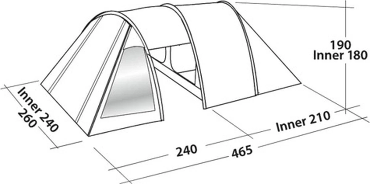 Easy Camp Tunneltent 4-persoons Galaxy 400 Staalgrijs En Blauw 3 Easy Camp Tunneltent 4-persoons Galaxy 400 Staalgrijs En Blauw - Image 3