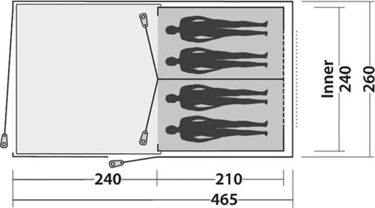 Easy Camp Tunneltent 4-persoons Galaxy 400 Staalgrijs En Blauw 2 Easy Camp Tunneltent 4-persoons Galaxy 400 Staalgrijs En Blauw - Image 2