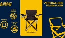 Abbey Camp Campingstoel - Vouwstoel - Zwart -Kampeer Verkoop 1200x710 4