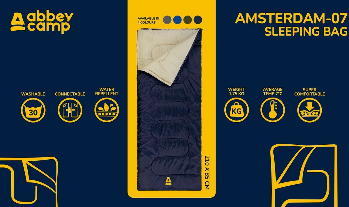 Abbey Camp Slaapzak Amsterdam-07 - Dekenmodel - 210 X 85 Cm - Grijs 8 Abbey Camp Slaapzak Amsterdam-07 - Dekenmodel - 210 X 85 Cm - Grijs - Image 8