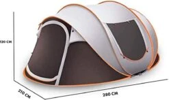 Fly Lab Luxe Pop Up Tent - Kampeer Tent - Grijs/Oranje - 4 Persoons -Kampeer Verkoop 1200x714