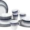 Bo-Camp - Servies - Classic - 16-Delig - Wit/Navy -Kampeer Verkoop 1200x717