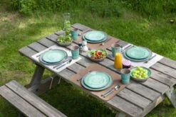 Bo-Camp Servies Halo - 12 Delig Melamine - Aqua -Kampeer Verkoop 1200x800 126