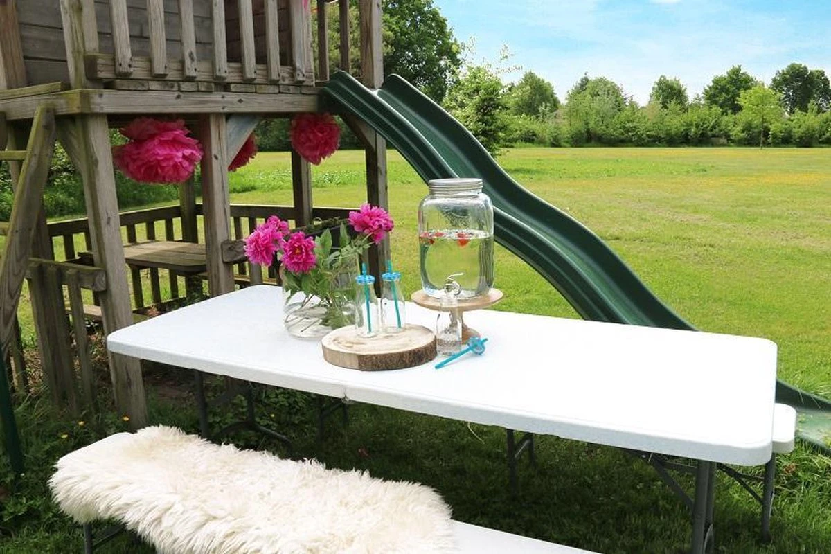 ERRO Campingtafel - Vouwtafel - 180x74x72 Cm - Wit - Voor 8 Personen 4 ERRO Campingtafel - Vouwtafel - 180x74x72 Cm - Wit - Voor 8 Personen - Image 4