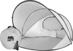Deryan Luxe Pop Up Strandtent XXL - Anti-UV 50+ - Zilver -Kampeer Verkoop 1200x836