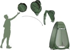 NordFalk Douchetent Pop-up 190 Cm - Camping Douche - Omkleedtent - Incl. Tentharingen En Draagtas - Groen -Kampeer Verkoop 1200x848