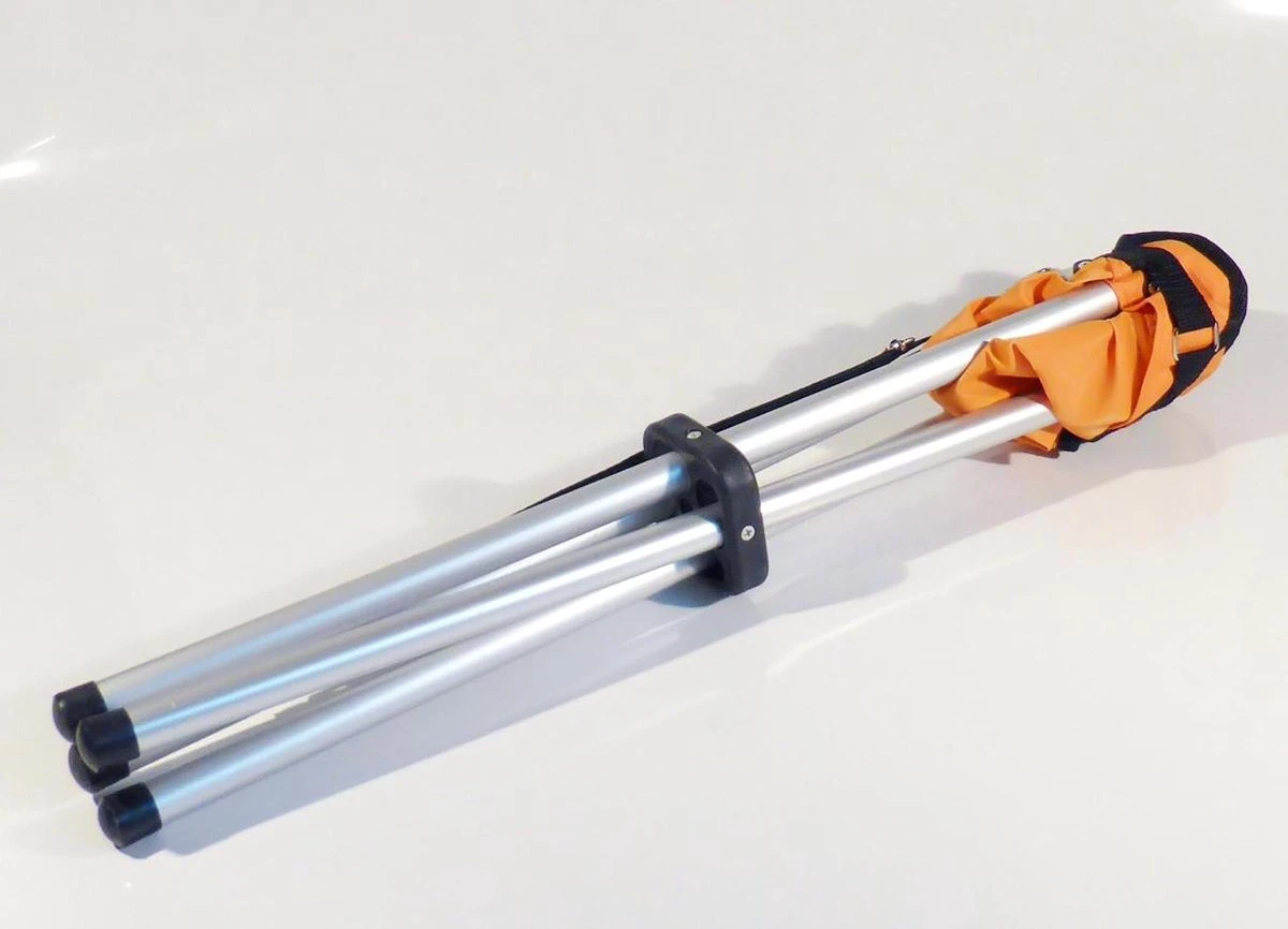 Campusit Lichtgewicht Camping / Vis Krukje - 4-poot - Aluminium - Oranje 2 Campusit Lichtgewicht Camping / Vis Krukje - 4-poot - Aluminium - Oranje - Image 2