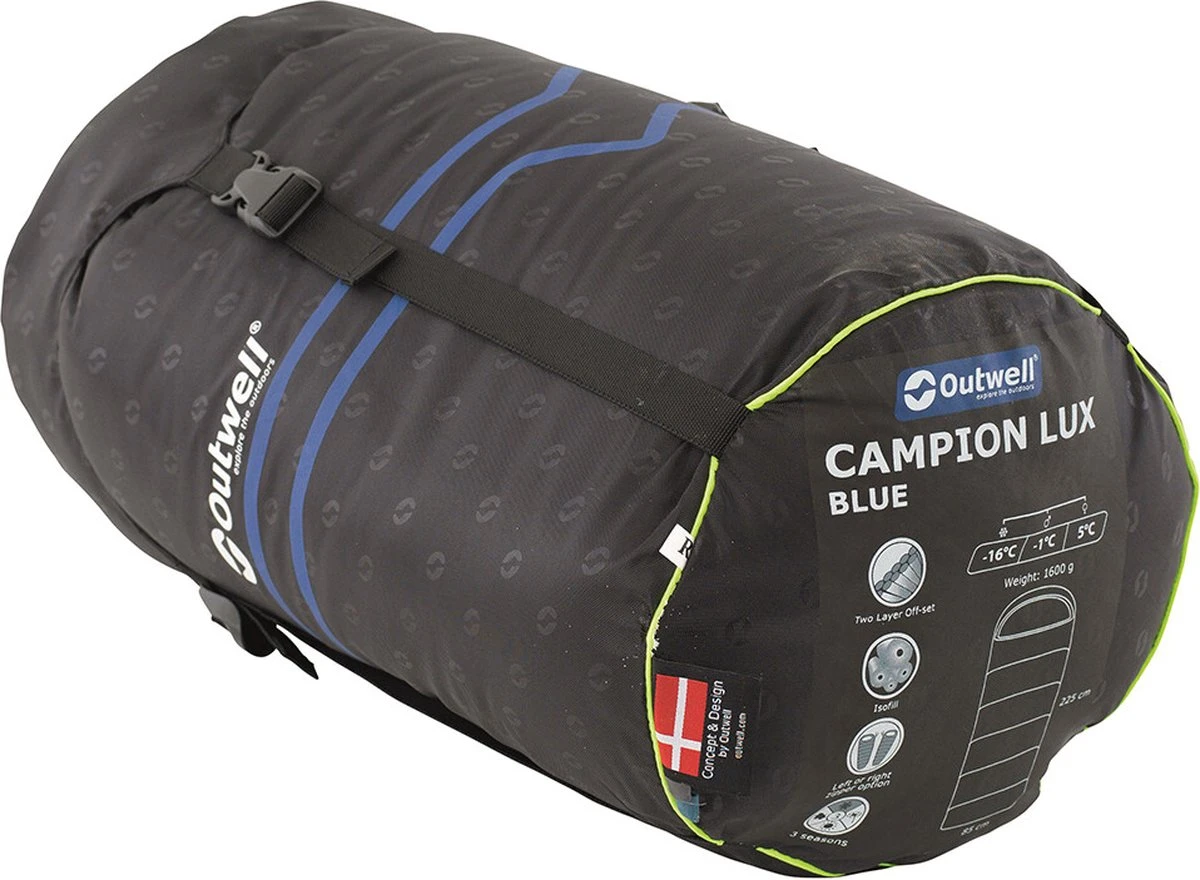 Outwell Slaapzak Campion Lux Blauw 2 Outwell Slaapzak Campion Lux Blauw - Image 2