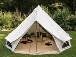 Skandika Tipii 400 Canvas Tent – Tipi-tenten – 8 Persoons Familietent - Campingtent – Muggengaas – 250 Cm Stahoogte – 400 Cm Diameter – 4000 Mm Waterkolom – Indische Tent, Partytent, Festivaltent – Outdoor, Camping, Tuin – Kamperen – Wit -Kampeer Verkoop 1200x900 12