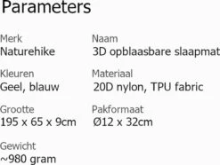 Naturehike® 3D Luchtmatras Premium - Comfortabel R-waarde 2.0 - Extra Dikke Slaapmat - Luchtbed Kamperen - Opblaasbaar Matras - Lichtgewicht - Outdoor - Camping -Kampeer Verkoop 1200x906
