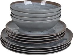 Bo-Camp Servies - Halo - 12-delig - Grijs -Kampeer Verkoop 1200x908